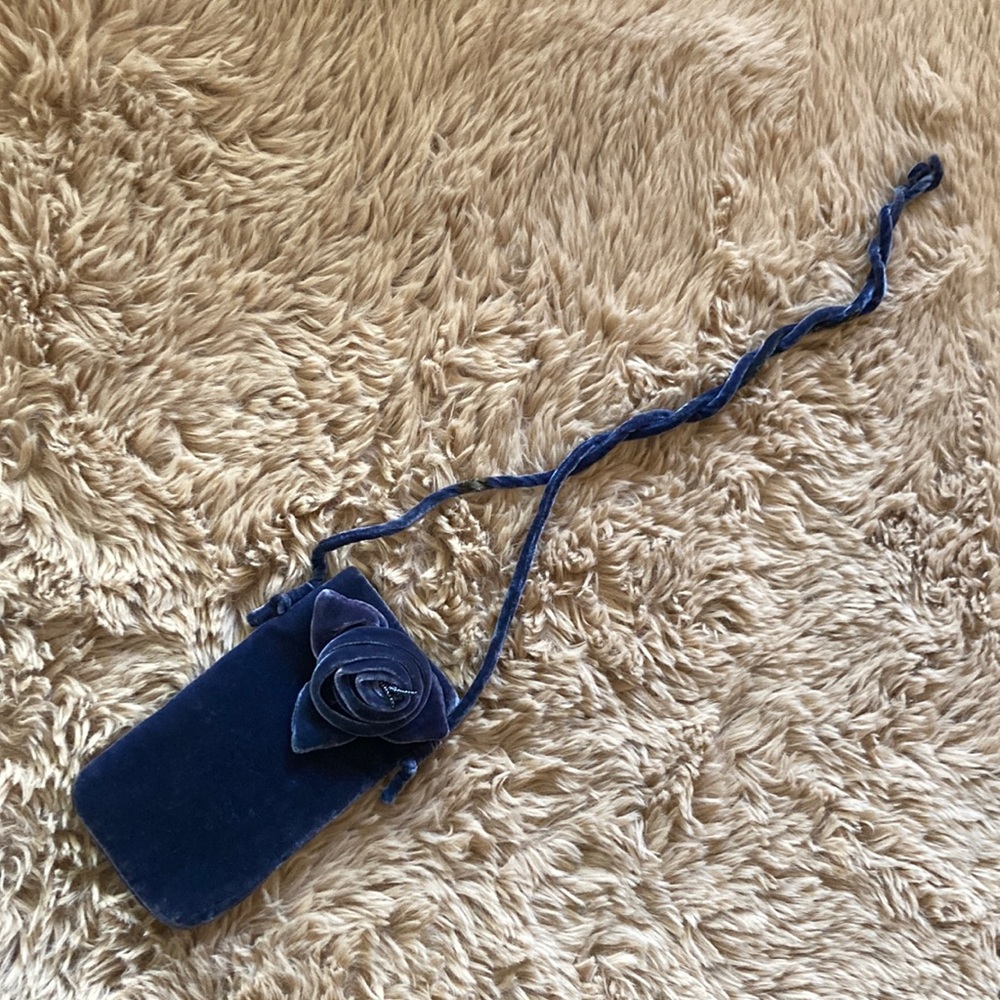 Elegant Blue Velvet and Silk Crossbody for phone